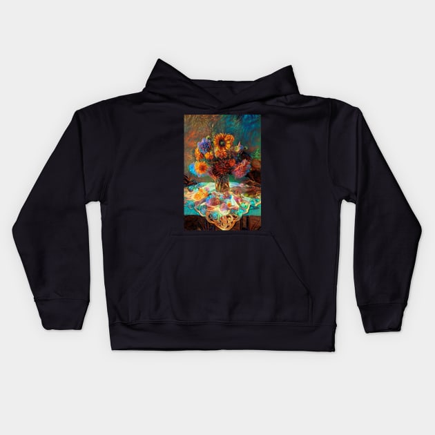 Fractal bouquet Kids Hoodie by redwitchart